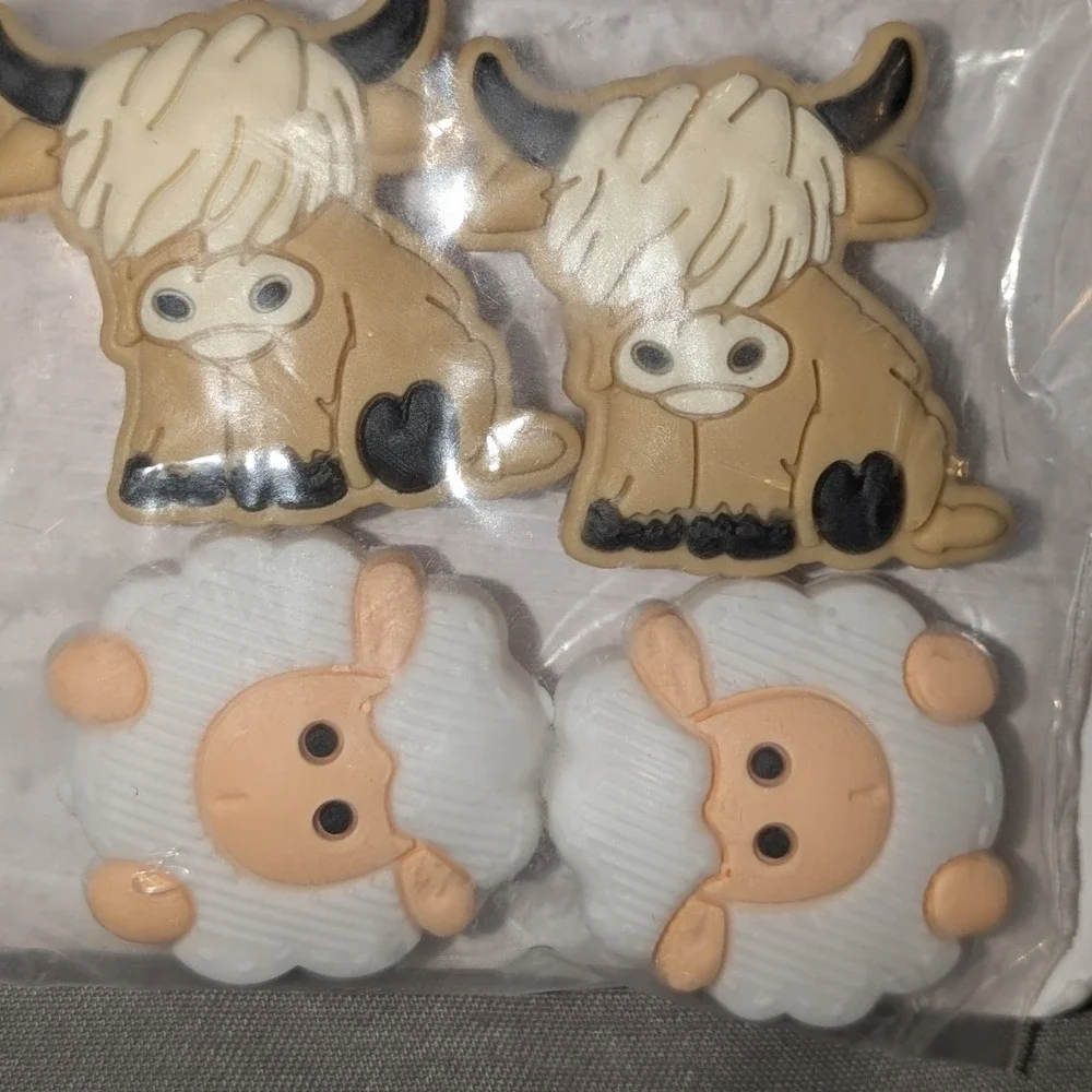 Big Twist Highland Cow Sheep Knitting Needle Point Protectors 4PC 2.5mm-10mm NEW